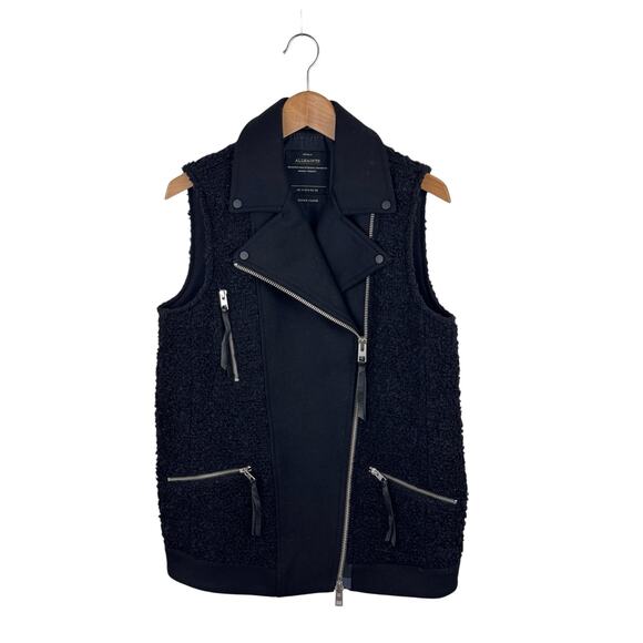 AllSaints Cho Sleeveless Biker Jacket - Picture 1 of 5